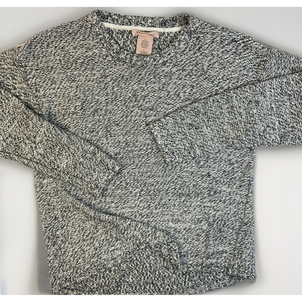 Philosophy Womens Marl Gray Knit Tunic Pullover Sweater Raglan Long Sleeve L